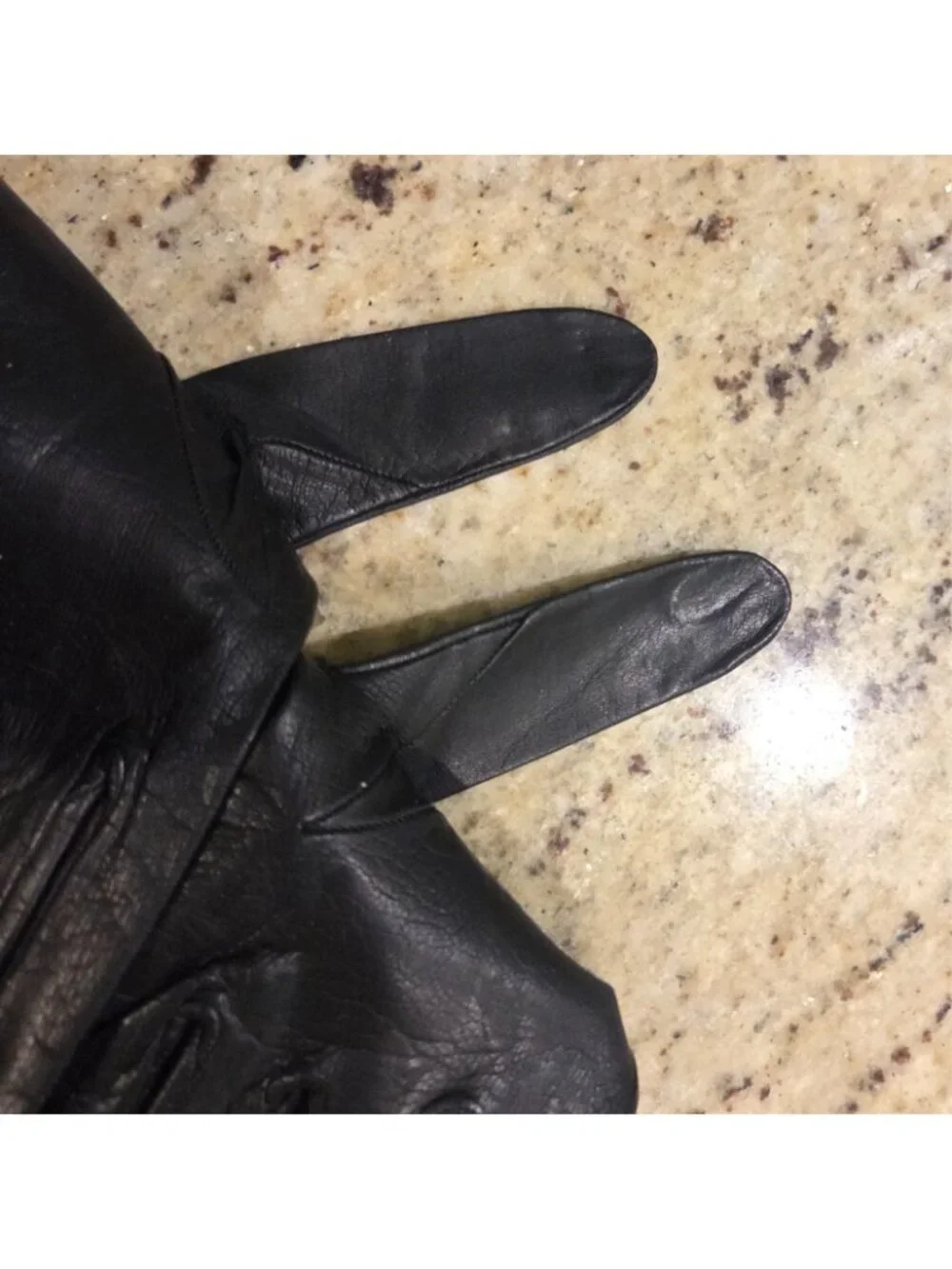 Vintage Womens Size S / 6.5 Black Leather Embroidered Flower Formal Gloves Italy